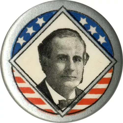 Classic 1900 William Jennings Bryan Star-and-Stripes Pinback (4589)