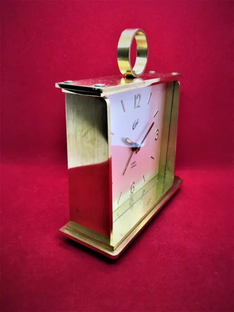 Old Vintage Coral 8 Day 7 Jewels Alarm Clock