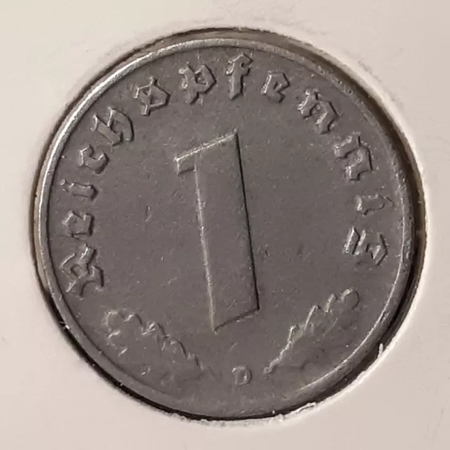 German 1 Reichspfennig ~ Germany ~ WW2 1pf, Heavily Circulated With Damage