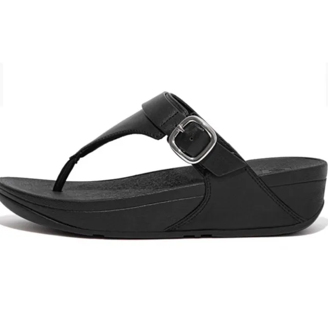 Fitflop Black Leather Toe Post Sandals