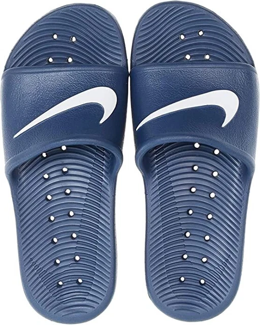 Nike kawa slide navy blue on sale