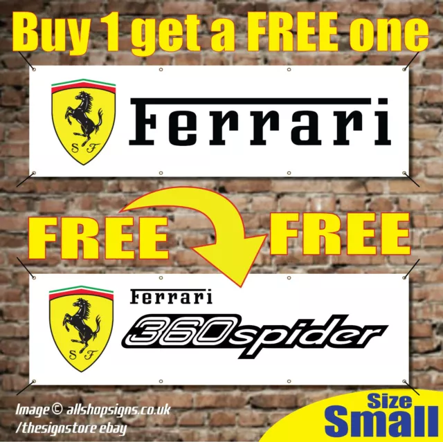 Ferrari Sports Car Stallion Logo Banner Garage Workshop PVC sign BUY 1 GET 1FREE