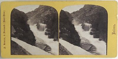 L’Axenstrasse Suisse Photo PL27L1n Stereo A Braun Vintage Albumine c1865  