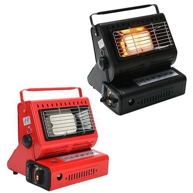 2in1 Tragbare Gasheizung Camping Butan Gas Kocher Keramik ohne Flamme 1.3KW