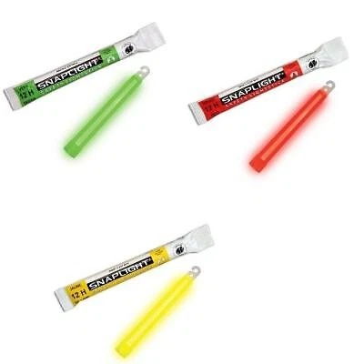 Pack 3 batons lumineux Vert / Jaune / Rouge - Cyalume Snaplight 12H