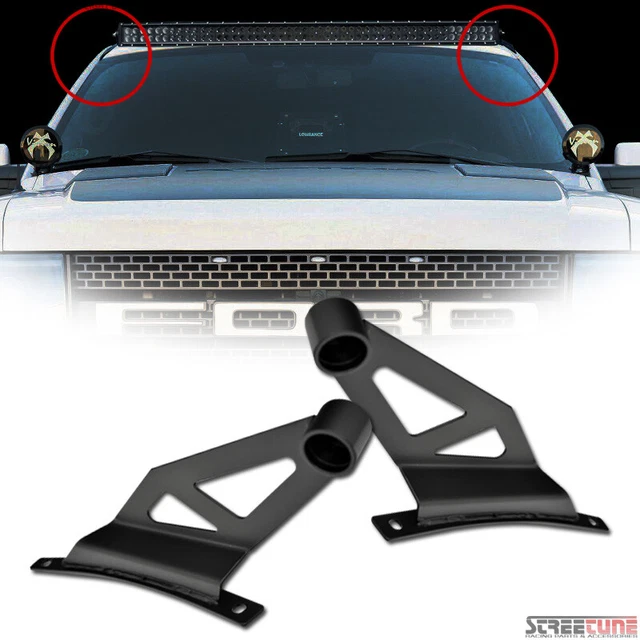 For 50" Straight Light Bar FRC 09-14 F150/Raptor Black Upper Windshield Mounting
