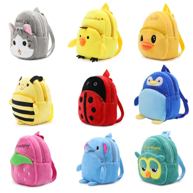 Kid Boy Girl Baby Toddler Plush Rucksack Animal Backpack Pre School Student Bags