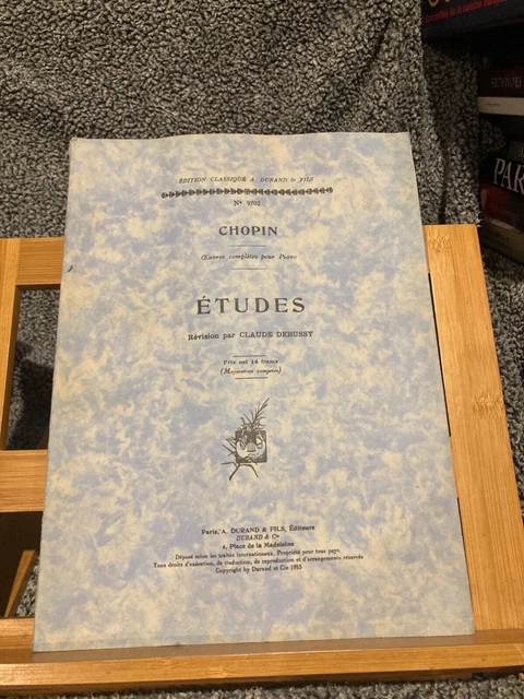 Frédéric Chopin études pour piano partition révision Claude Debussy éd. Durand