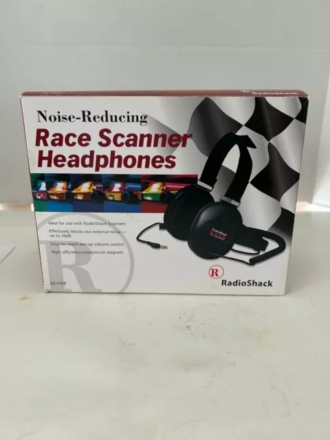 Radio Shack Noise Reducing Race Scanner Headphones Black 33-1158