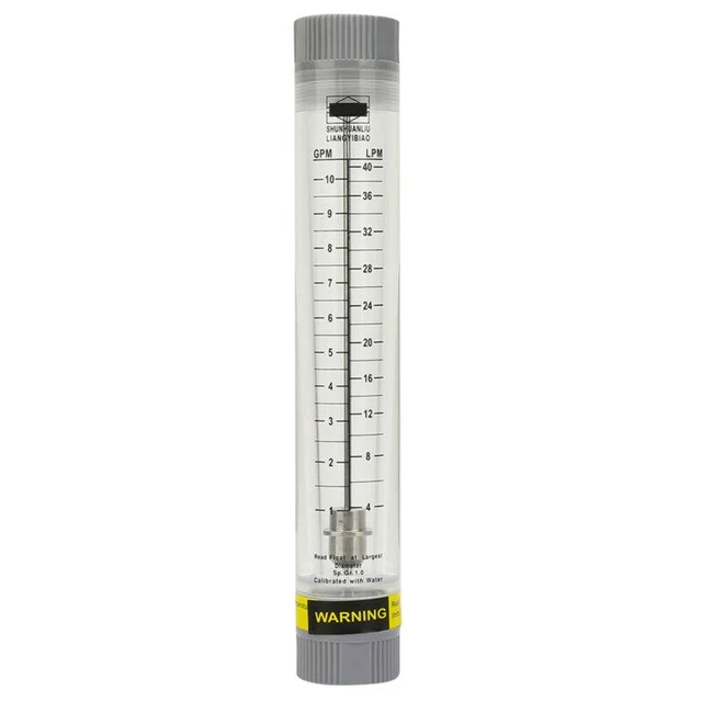 1-10GPM Clear Tube Flow Meter for Female G3/4 - Liquid Measurement