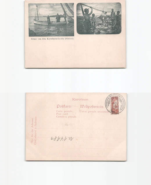 (n14981)   AK Karolinen Ponape mit Dienstsiegel Kaiserlich Deutsche Postage