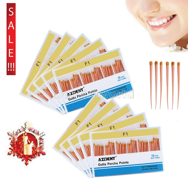 10Packs Dental White Gutta Percha Points Tips F1 Endodontic Obturations AZDENT