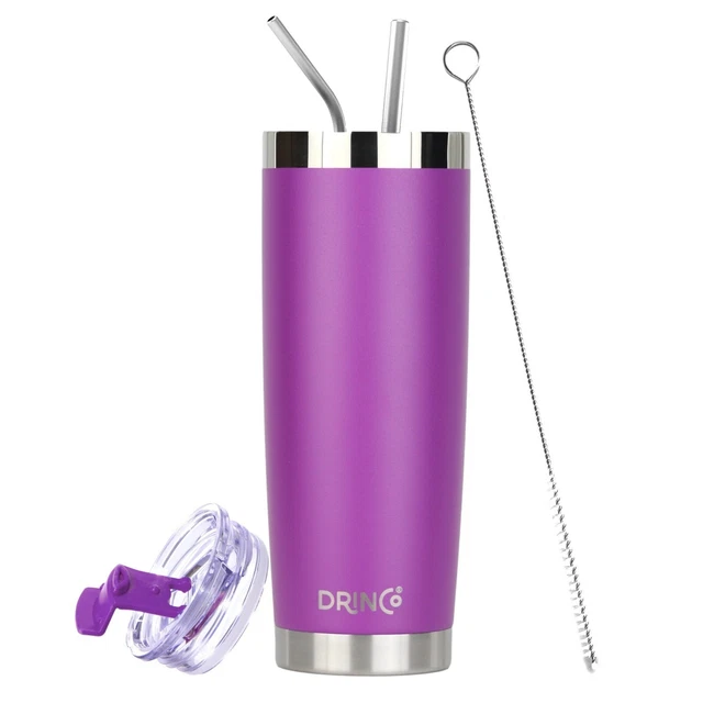Stainless Steel Tumbler Vacuum Insulated Mug Splash Proof Lid 20oz Coffee Cup