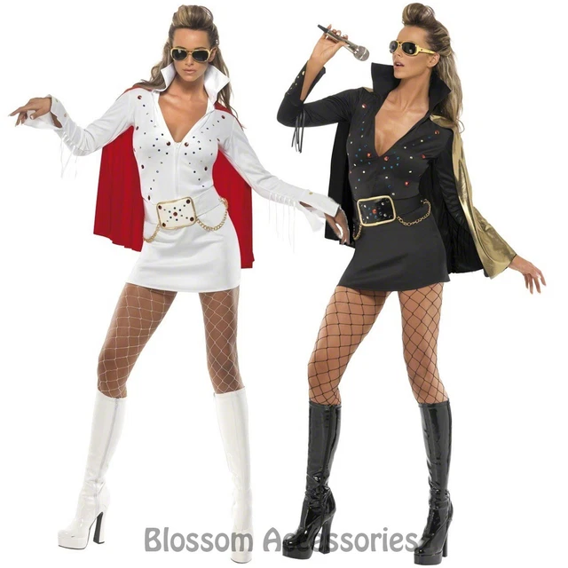 CL365 LADIES WHITE Or Black 50s Elvis Presley Viva Las Vegas Fancy Dress  Costume $49.95 - PicClick AU