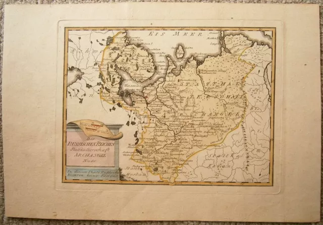 1791 Reilly map GUBERNIYA OF ARCHANGELSK, RUSSIAN EMPIRE