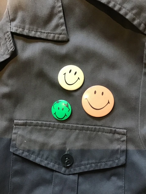 Lot de 3 Original vintage Badge acid house fluo 80´s collector rave party smiley