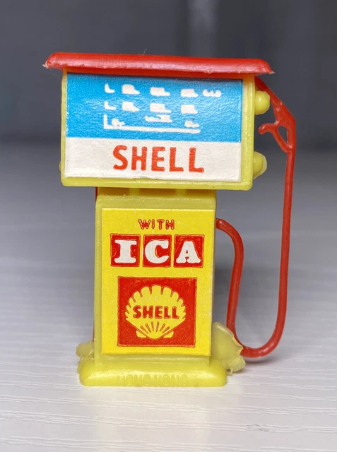 VINTAGE SHELL PLASTIC Gas Pump Petrol ICM Model Toy Diorama Hong Kong 1 ...