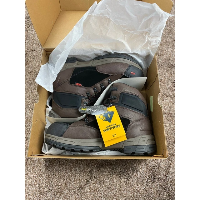 HERMAN SURVIVORS MEN'S Zephyr Steel Toe Work Boots Brown Size 13 BNIB ...
