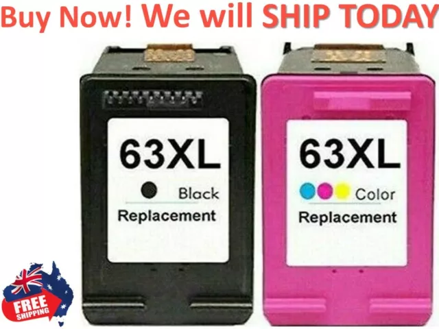 Black/TriColour 63 XL 63XL Ink Cartridges for HP 2130 2131 3630 3632 3830 4650