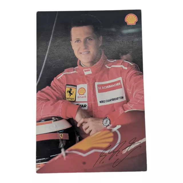 Autogramm Michael Schumacher Ferrari Shell Formel 1 Weltmeister 1994 1995 DRUCK