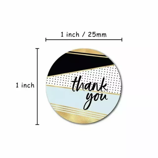 Round Thank You Hand Made With Love Labels Stickers Gift Food Craft Box Pink
