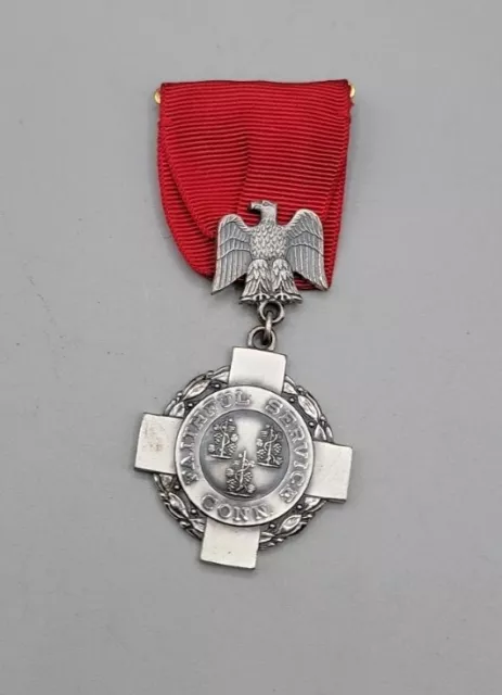 Antique Sterling Silver State Connecticut National Guard Faithful Service Medal