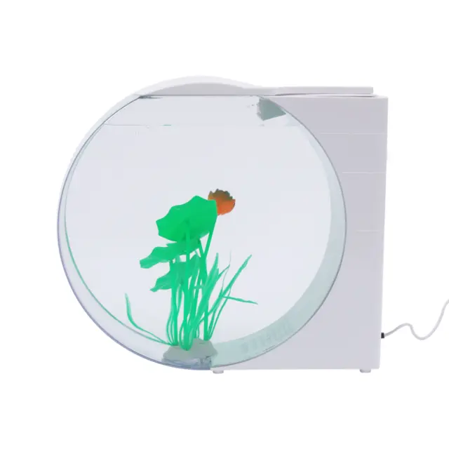 Self Cleaning Fun Fish Tank - Desktop Small Fish Aquarium w/ LED Light 2.6Gallon 4