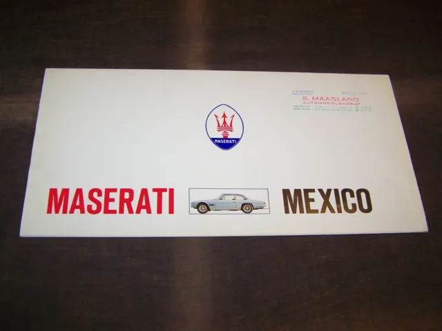 TOPRARITÄT Herrlicher Prospekt Maserati Mexico von 1970 !!!