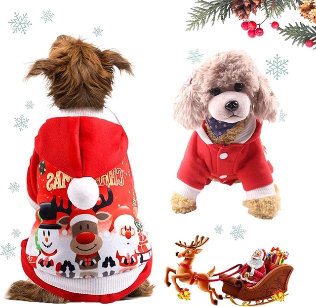 ® Animali Domestici Natale Vestiti, Felpa Con Cappuccio per Cane, Costume Babbo