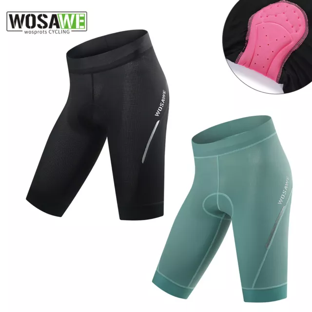 WOSAWE Pantaloncini Sportivi da Ciclismo Imbottiti di Gel Traspirante da Donna