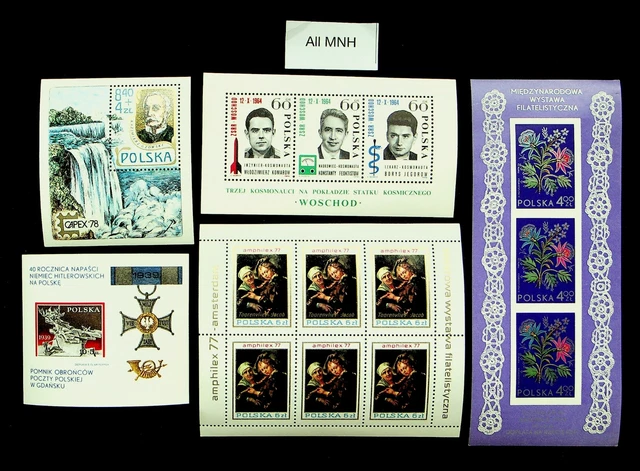 Sephil Poland Amphilex Capex Expo Space Cosmonauts Perf/Imperf 5 Mnh Sheets