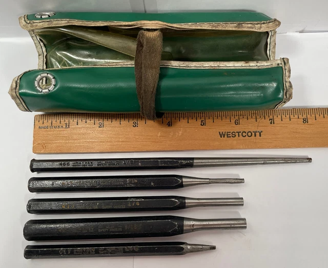 Vintage MAYHEW Tools Pin Punches / Set Of 5 / Made in USA / Read