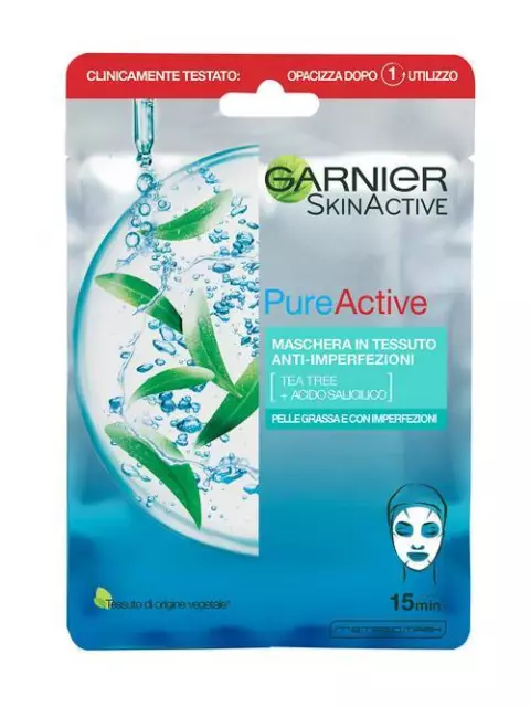 Pure Active Maschera in Tessuto Anti-imperfezioni Garnier 23g 1 Pezzo