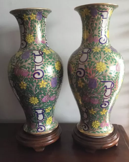 Magnificent Pair Of Vintage/antique Oriental Ceramic/porcelain  Vases/urns