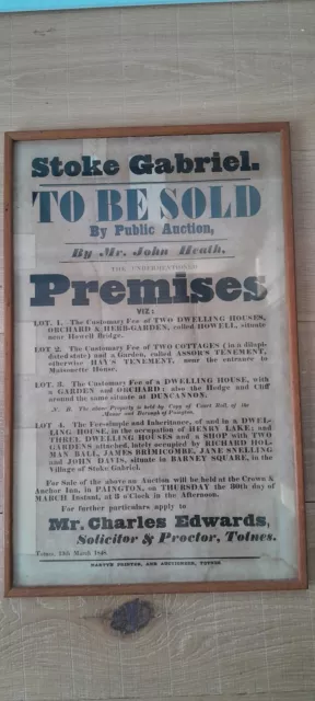 Antique Stoke Gabriel (Devon) For Sale Poster 1848