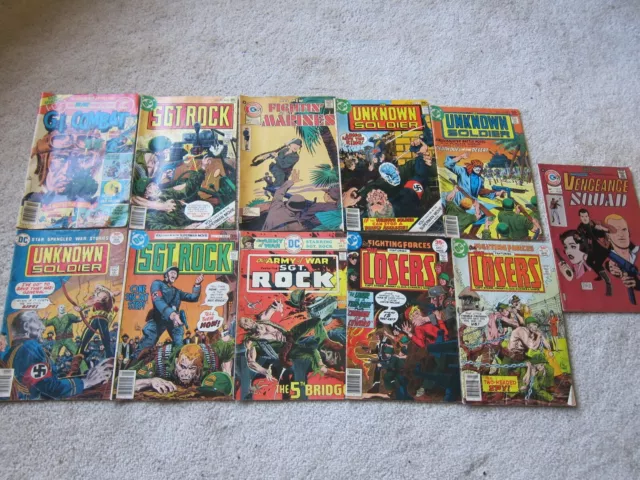 LOT 11 DC Comics Losers Sgt. Rock Unknown Soldier Fightin Marines G.I. Combat