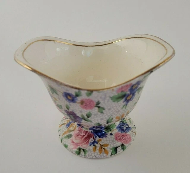 Vintage Royal Winton Grimwades Old Cottage Chintz GRECIAN Shape Open Sugar Bowl
