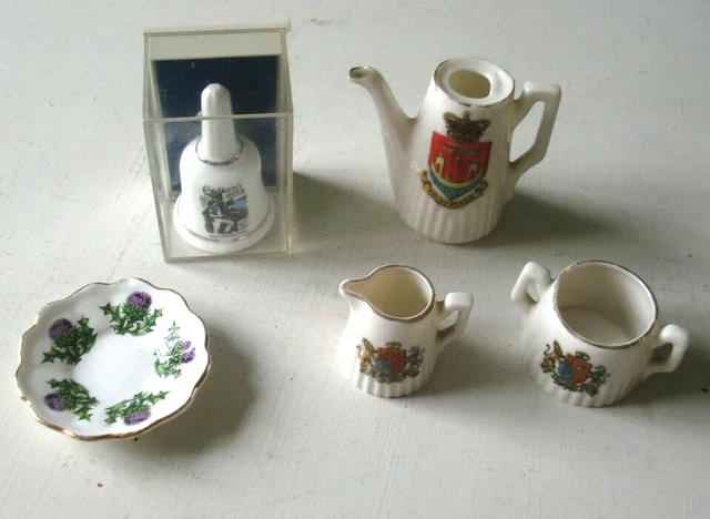 Crested China Collection - mixed lot 5 pieces -Bric a Brac Stall?