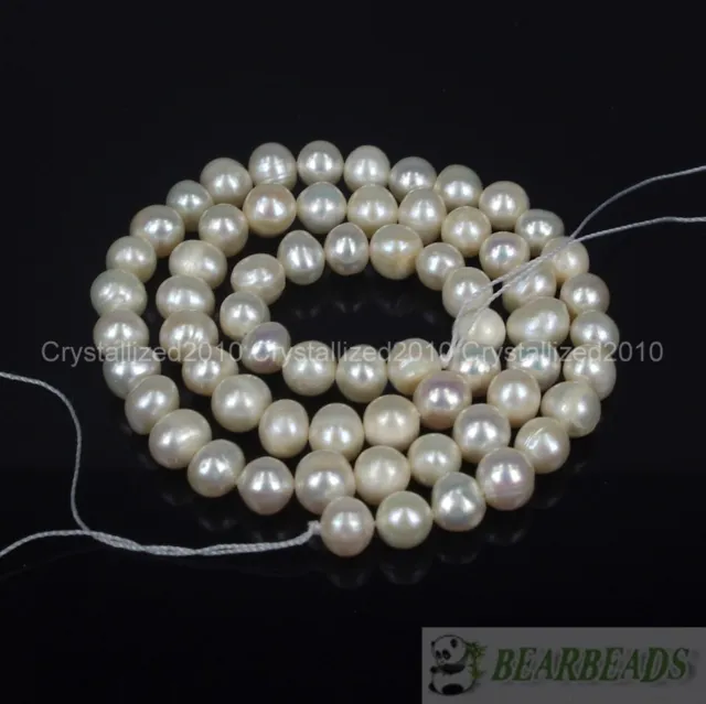 Natural Freshwater White Pearl Round Beads 4mm 6mm 8mm 9mm 10mm 11mm 12mm 15" 3