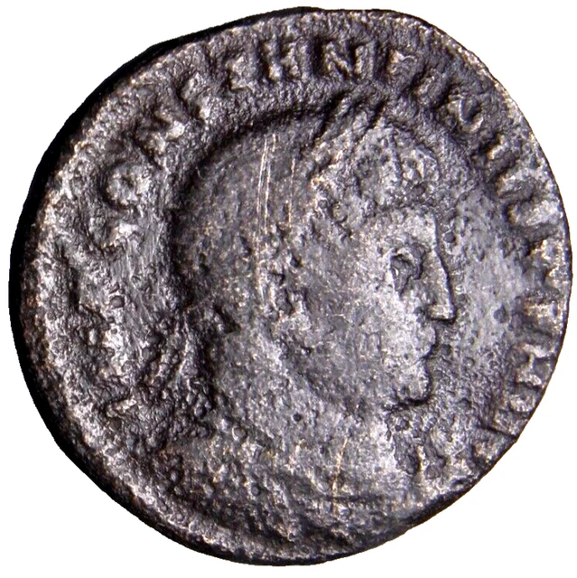 CERTIFIED Authentic Ancient Roman Coin VF SILVERING Constantine I RS Sol Rome