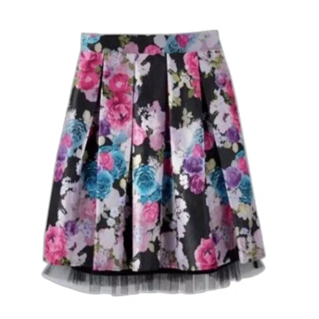 Disney D-Signed | Girls Satin Floral Taffeta & Tulle Skirt, Size M (10-12)