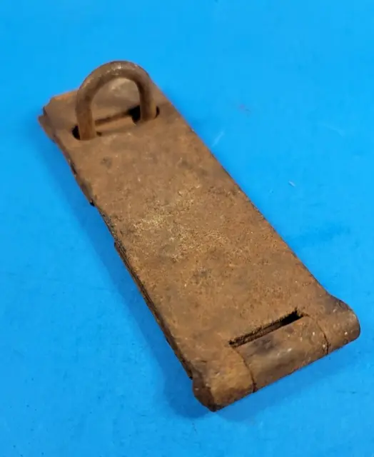 Barn Door Hasp Latch Lock Chest Gate Padlock Hinged With Keeper 6 1/2" Vintage