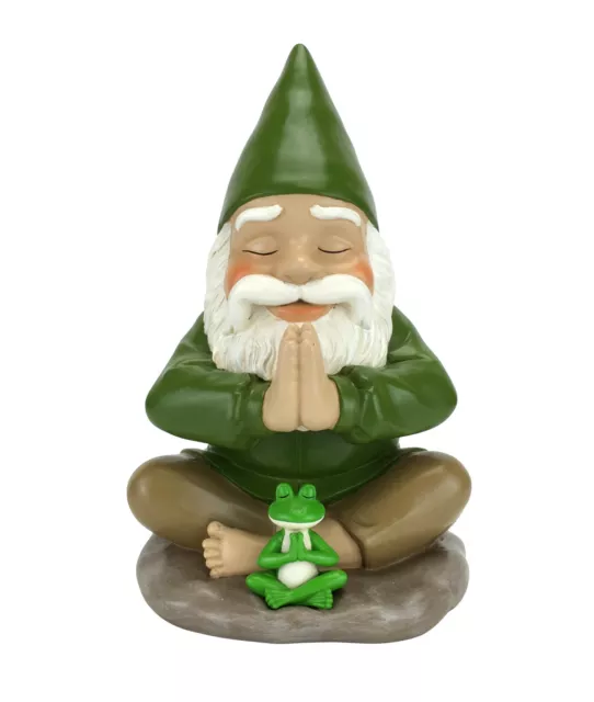 Fairy Garden Gnome ZEN GNOME and Zen Frog - Namaste– Tranquility & Peacefulness 3