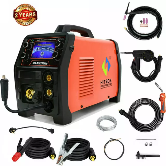 5 IN 1 Aluminum MIG Welder 200A Gas Gasless MIG / Lift TIG / ARC Welding Machine