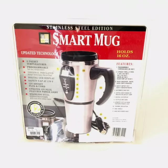 JLR Gear Digital Smart Travel Mug Stainless Steel Blue Edition 16 oz