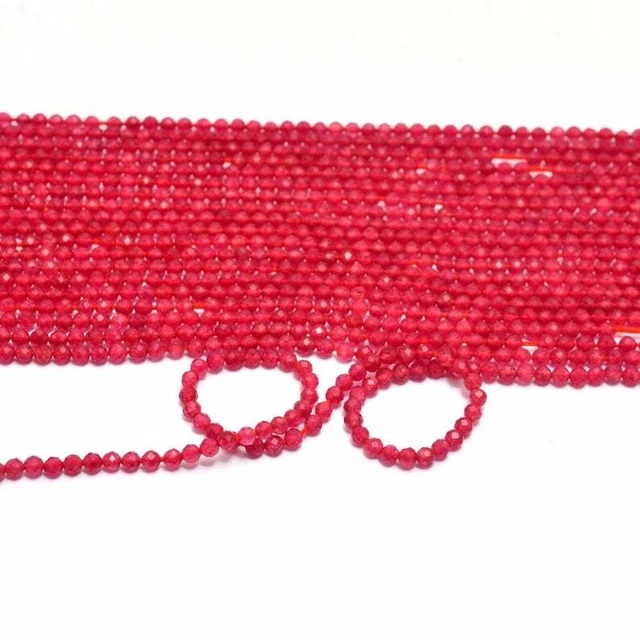 Naturel AAA Rouge Jade Gemme Rondelle Facettes 2mm-3mm Perles 13 " 1 Brin