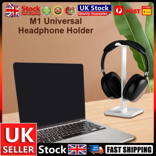 M1 Headphone Holder Hanger Earphone Desktop Display Stand Bracket (White) UK