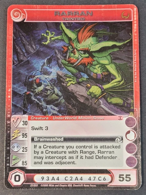 rare chaotic cards CHAOTIC CARD RARRAN Tainted 55 Rare Underworld Creature - MAX C, Min Energy  - NM $4.85