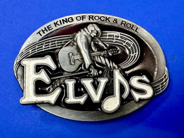 Hebilla de cinturón ovalada de coleccionistas iconos de música rock & roll de Elvis Presley el rey del rock & roll 2