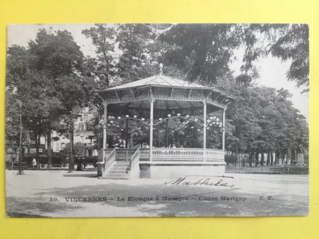 cpa FRANCE 94 - VINCENNES Val de Marne COURS MARIGNY KIOSQUE à MUSIQUE Bandstand